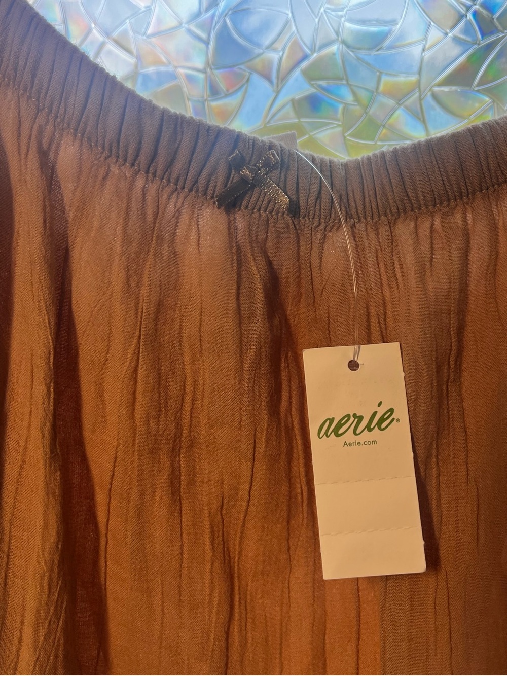 NWT Aerie Real Good Tiered Ruffle Midi Skirt XL Beige Tan 100% Cotton Boho - Picture 4 of 16